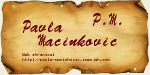 Pavla Mačinković vizit kartica